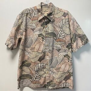 Cooke Street Hawaiian Leaf Print Aloha Shirt